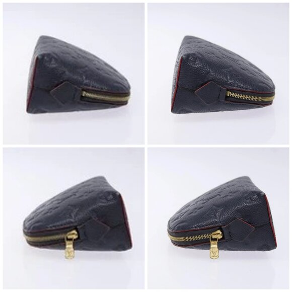 LOUIS VUITTON Monogram Empreinte Pochette Cosmetic PM Navy M69413 LV Auth 138768 - Picture 16 of 16